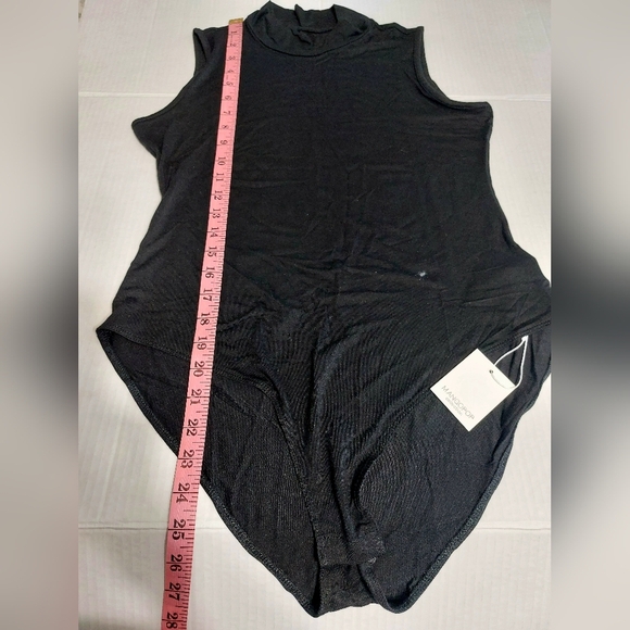 MANGOPOP Women's Mock Turtle Neck Sleeveless Tops Bodysuit Jumpsuit Large - Picture 8 of 12